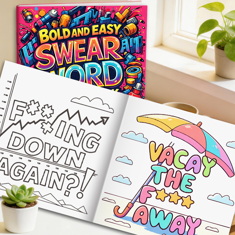 Adult Coloring Book Stress Relief - Malbuch für Erwachsene mit witzigen und