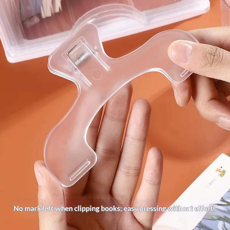 Stationery Books - Mattierter transparenter Buchseitenhalter-Clip, Anti-Flecken-Lesefixierclip, dicker Buchhalter,