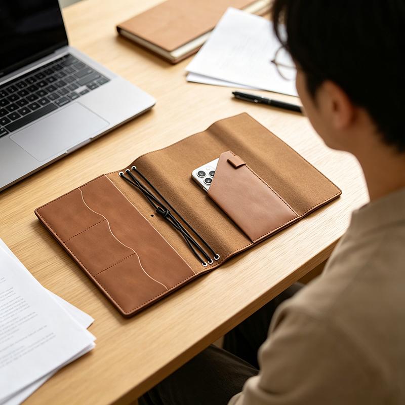 Vintage Leather Journal Notebook - Nachfüllbarer Notizbuch-Organizer, kompakter Ordner aus Crazy-Horse-Leder,