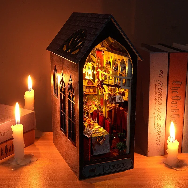 Magisches Restaurant-Bücherreg – Diy Wooden Book Nook Kit Shelf Insert Bewertung und Preis